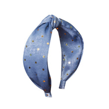 Load image into Gallery viewer, Rockahula Gold Spotty Headband Blue