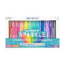 Load image into Gallery viewer, Ooly Rainbow Sparkle Metallic Watercolor Gel Crayons - Set of 12