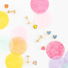 Load image into Gallery viewer, Pip Pop Enamel Heart Studs
