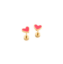 Load image into Gallery viewer, Pip Pop Enamel Heart Studs
