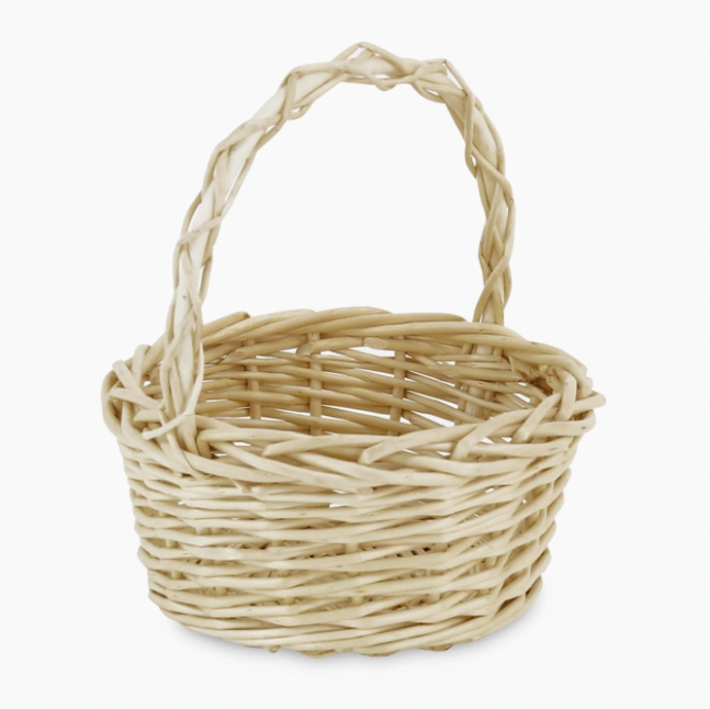 Small Round Natural Willow Handle Basket